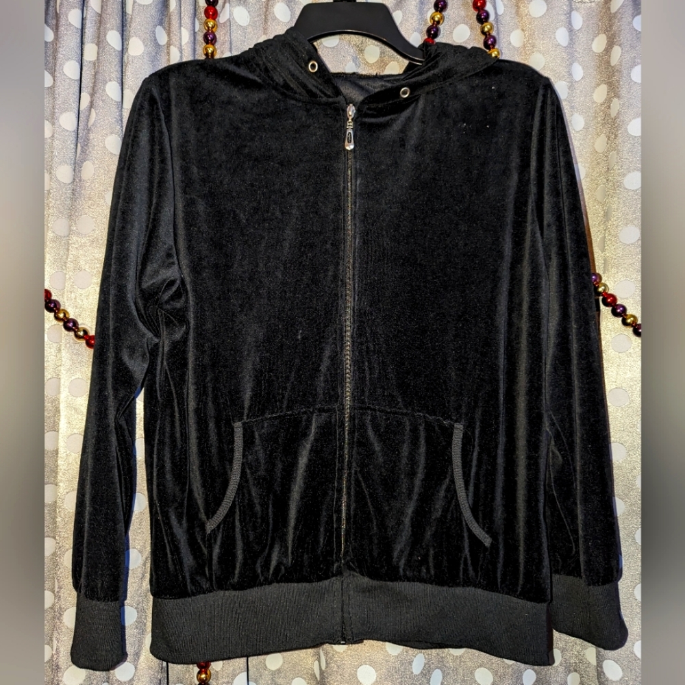 HANTON Velour Long Sleeve Full Zip Hoodie 2XL